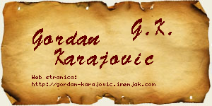 Gordan Karajović vizit kartica